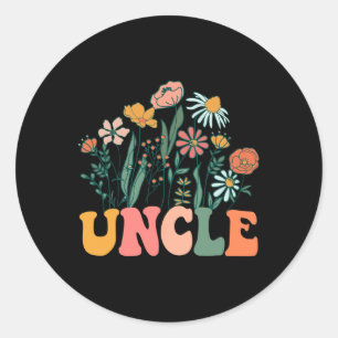 New Uncle Wildflower First Birthday & Baby Sho Classic Round Sticker