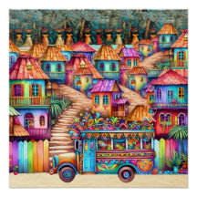 NEW Unique HAITI, Aruba, Antigua Poster