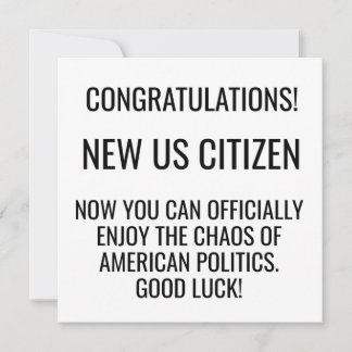 New US American Citizen Naturalisation Immigrant Holiday Card