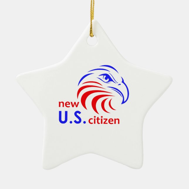 NEW US CITIZEN CERAMIC TREE DECORATION (Front)