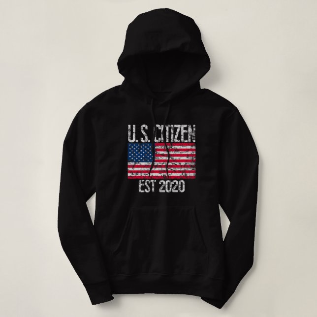New Us Citizen Est 2020 American Immigrant Citizen Hoodie (Design Front)