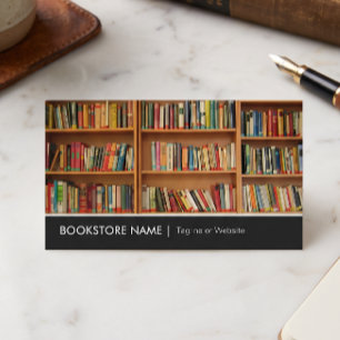 New Used Bookstore Library - Book Shelves Picture Business Card
