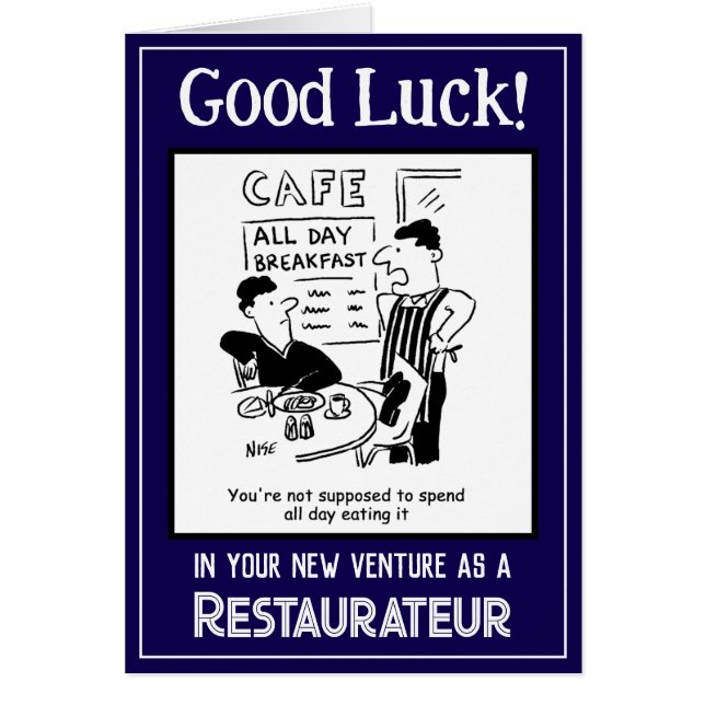 New Venture as a Restaurateur. Good Luck Card (Front)