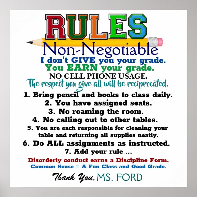 New Version School Teacher's Poster (Front)