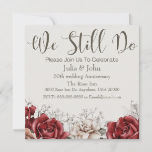New Vintage Wedding Anniversary Invitation