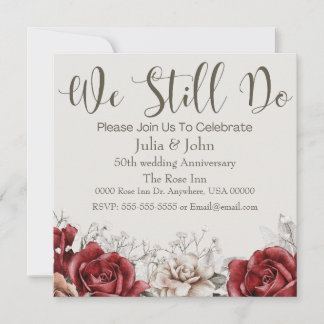  New Vintage Wedding Anniversary Invitation