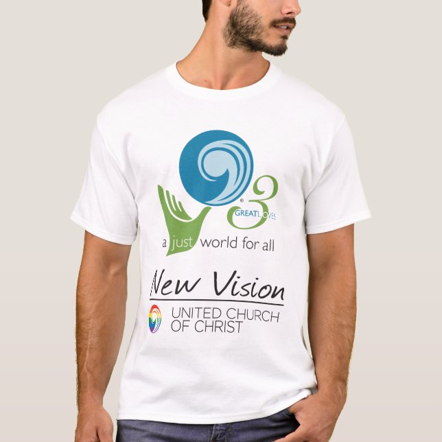 New Vision Just World Logo for Light Colour T-Shirt (Front)