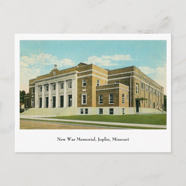 New War Memorial Joplin MO Postcard (Front)