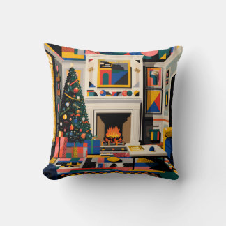 New Wave 1980s Pop Art Christmas Cushion