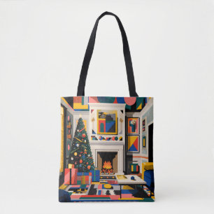 New Wave 1980s Pop Art Christmas Tote Bag