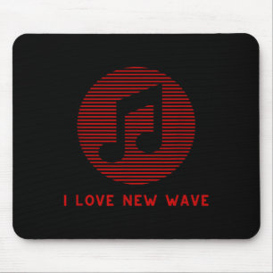 New Wave Music Red And Black Funny 70's 80's Music Mouse Pad