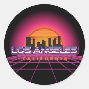 New Wave Retro Los Angeles Classic Round Sticker