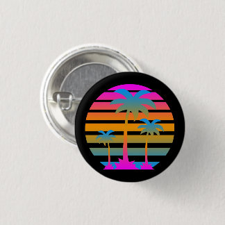 NEW WAVE VINTAGE 80s RETRO SUNSET PALM TREES PIN