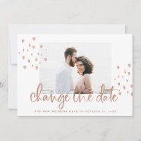 New Wedding Date | Rose Gold Script with Photo