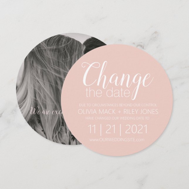 New Wedding Day Wedding Postponement Announcement (Front/Back)