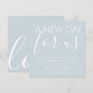 New Wedding Day Wedding Postponement Announcement