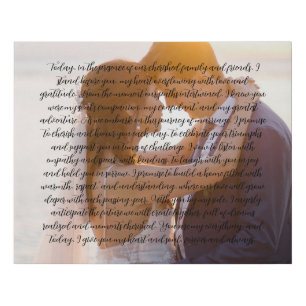 NEW! Wedding Vows Faux Wrapped Canvas Print -20x16