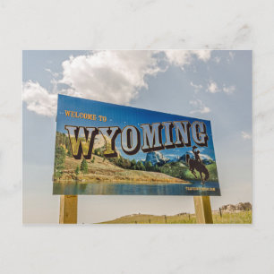 New Welcome to Wyoming Sign - State Borders Postcard