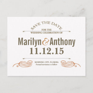new white vintage save the date postcards