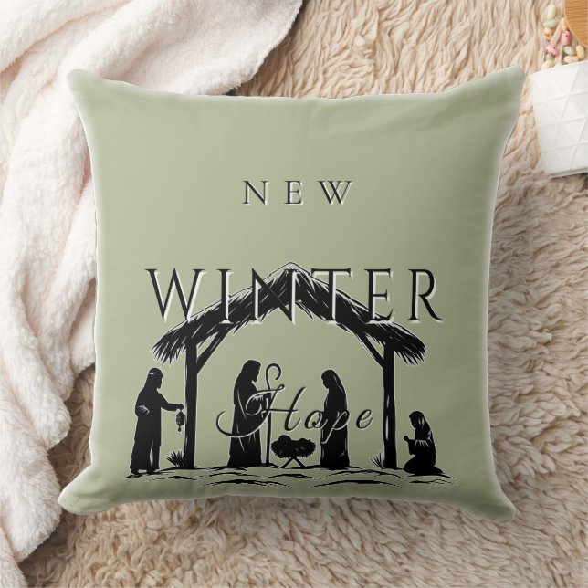 New Winter Hope w/ Nativity Scene I Cushion (Blanket)