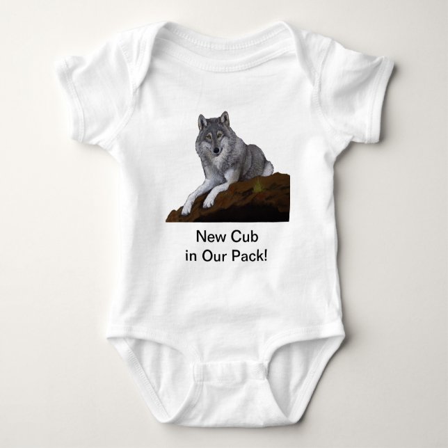 New Wolf in the Pack Baby Bodysuit (Front)