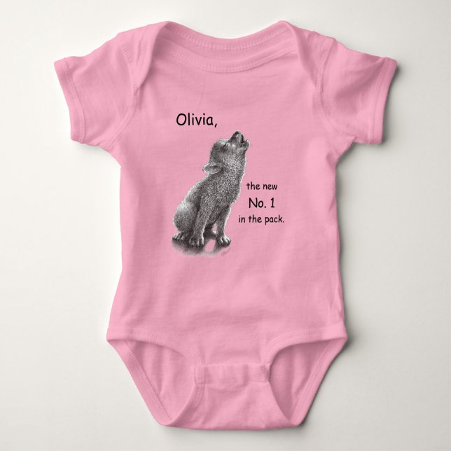 New Wolf Pup in the Pack Baby Bodysuit (Front)