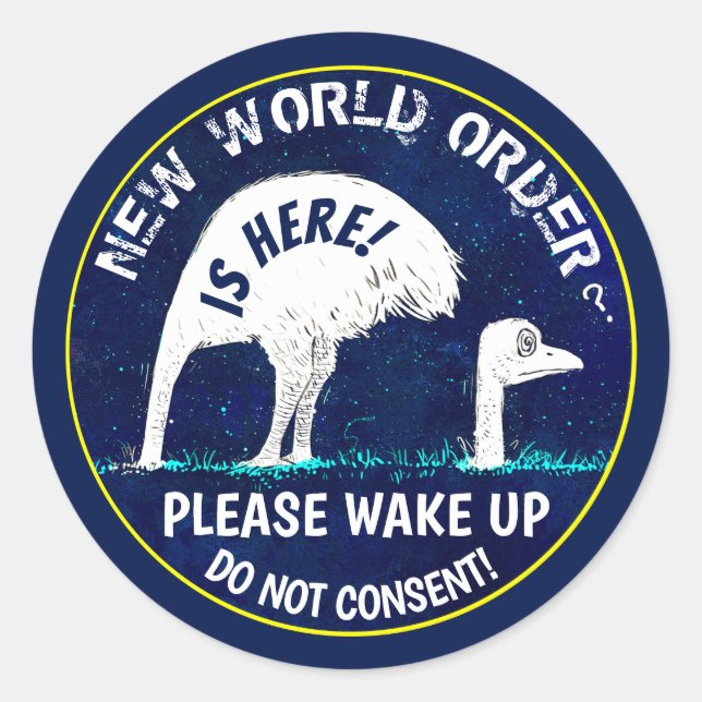 New World Order Classic Round Sticker (Front)