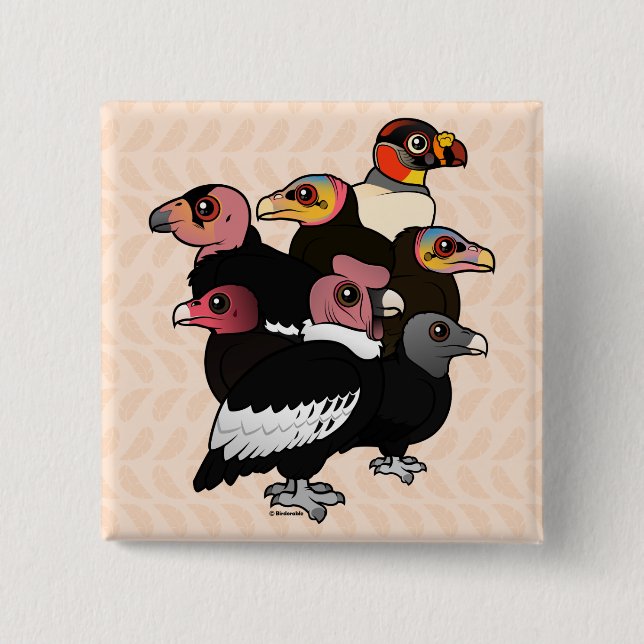 New World Vultures 15 Cm Square Badge (Front)