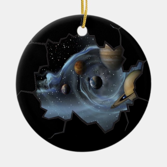 New worlds ceramic tree decoration (Front)