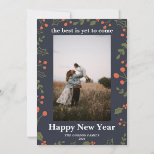 New Year 1 Photo Botanical Holiday Holly Modern