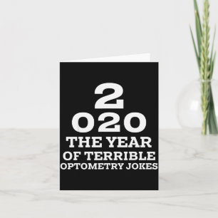 New Year 2020 And Bad Optometry Jokes Eye Chart Card