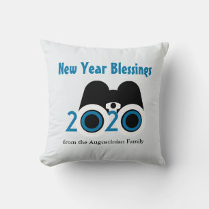 NEW YEAR 2020 BLESSINGS Customised BLUE Cushion