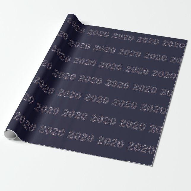New Year 2020 snowflake Wrapping Paper (Unrolled)