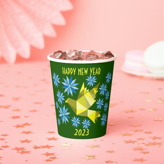 NEW YEAR 2023 FLY BIRD PAPER CUP FOR PARTY  (Insitu)