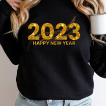 New Year 2023 Gold Glitter Sparkle Gold Accent
