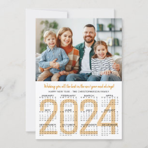 New Year 2024 Calendar Photo Custom Colour