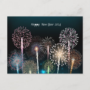 New Year 2024 Fireworks Holiday Postcard