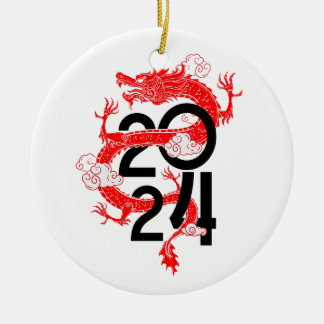 new year 2024 year of the dragon ceramic tree decoration