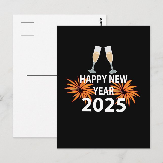 New Year 2025 Happy New Year Postcard (Front/Back)