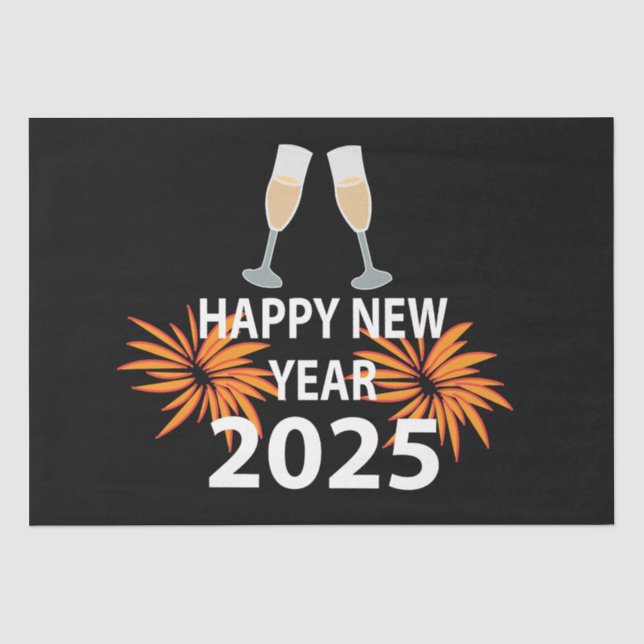 New Year 2025 Happy New Year Tissue Paper (Front)