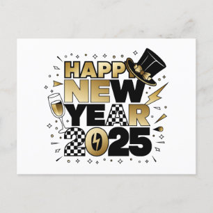 New Year 2025 Holiday Postcard