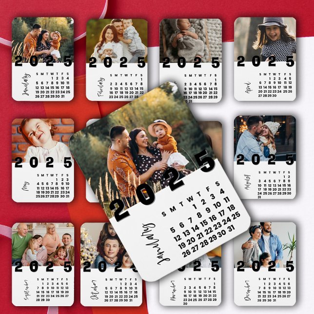 New Year 2025 January Calendar Family  Photo  Magnet (New Year 2025 January Calendar Family Photo Magnet)