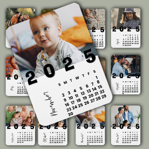 New Year 2025 November Month Calendar Family Photo Magnet
