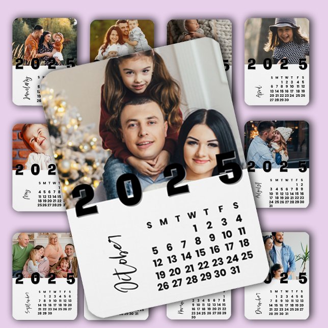 New Year 2025 October Calendar  Family Photo Magnet (New Year 2025 October Calendar Family Photo Magnet)