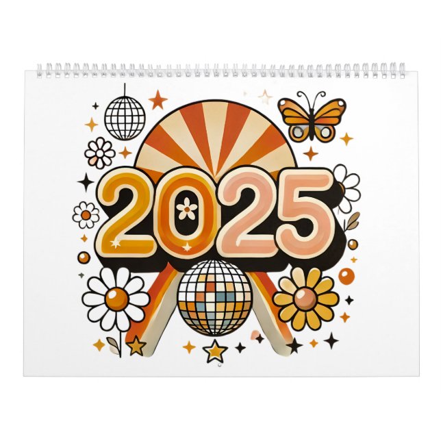 New Year 2025 Retro Celebration Calendar (Cover)