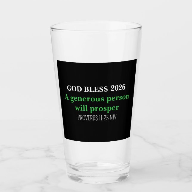 New Year 2026 Blessings Festive Simple Black Glass (Front)
