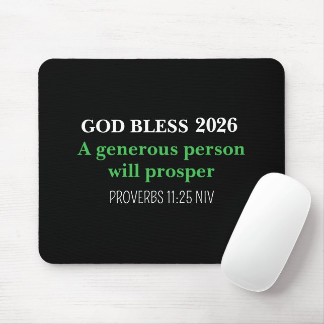 New Year 2026 Blessings Festive Simple Black Mouse Pad (With Mouse)