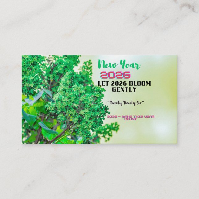 New Year 2026 Coffee Mug with Nature Forest Design Business Card (Front)