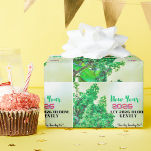 New Year 2026 Coffee Mug with Nature Forest Design Wrapping Paper