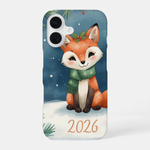 new year 2026 cute winter fox iphone case